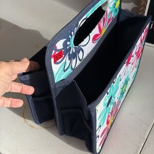 Scentsy Vibrant Floral Tote with Navy Trim